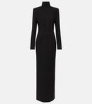 Платье макси из крепа с вырезами MÔNOT, черный - фото