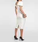 Платье миди из крепа salmone Safiyaa, белый - фото 3