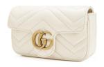 Сумка silver gg marmont leather tote bag 'white' Gucci, белый - фото 2