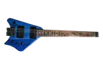 Электрогитара BootLegger Guitar Spade Gibson Scale 24.75 Headless Guitar With Case 2022 Blue Clear - фото 2
