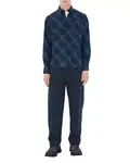 Хлопковая рубашка с клетчатым рисунком Burberry, синий - фото