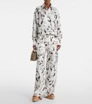 Шелковая рубашка из печатного твила Stella McCartney, кремовый - фото 2