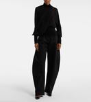 Драпированная блузка из жоржета Alaïa, Noir Alaia - фото 2