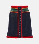 Мини-юбка крючком Rabanne, темно-синий - фото