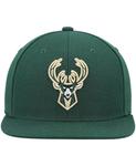 Мужская кепка Hunter Green Milwaukee Bucks Ground 2.0 Snapback Mitchell & Ness - фото 2