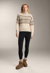 Джемпер OYSHO JACQUARD KNIT HIGH-NECK, Stone - фото 2
