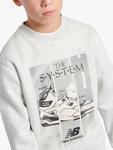 Детский свитшот The System Crew New Balance, Ash Heather - фото 4
