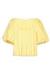 Блуза NA-KD PLEATED PUFF SLEEVE, Yellow - фото 4