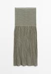 Юбка Massimo Dutti LONG PLEATED WITH FLECKED DETAIL, Beige - фото 5