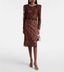 Топ с кружевной отделкой Self-Portrait, Brown - фото 2