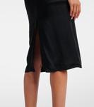 Сатиновое платье миди Stella McCartney, черный - фото 5