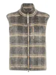 Жилет в клетку Brunello Cucinelli, серый - фото