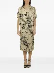 Платье миди с цветочным принтом Semicouture, нейтральный - фото