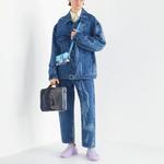 Футболка с контрастным логотипом FENDI, синяя - фото 4