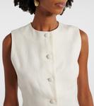 Мини-платье из льняной саржи Faithfull, белый - фото 4