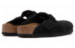 Сандалии-клоги Birkenstock Boston Soft Footbed Suede Leather, черный - фото 7