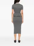 Миди-платье с баской и карманами Self-Portrait, серый - фото 4