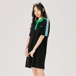 Nerdy Женское черное платье с короткими рукавами - фото 8