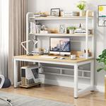 Компьютерный стол Xinmeikai 80x60x170 см с полками, черный/Armani gray - фото 5