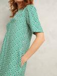 Мини-платье Lucille с геометрическим принтом Hobbs, Green/Multi - фото 3