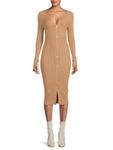 Платье-миди в рубчик Reiss, кэмел - фото