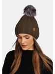 Шапка Faera Warme Beanie Strickmütze mit Bommel Thermo Futter, коричневый - фото 2