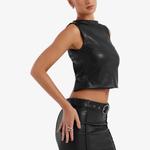 Топ из веганской кожи на шнуровке Mistress Rocks, черный - фото 3