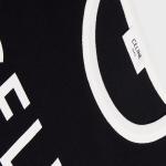 Футболка женская Celine с белым принтом, черный - фото 5