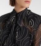 Платье миди из жоржета с принтом Prada, Nero - фото 5