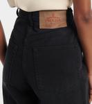 Джинсы с высокой посадкой и широкими штанинами Prada, черный - фото 6