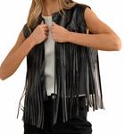 Виннона черный кожаный жилет Blue B - фото 3