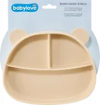 Силиконовая тарелка бежевая 1 шт. babylove - фото