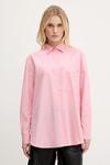 Хлопковая рубашка Hugo, розовый - фото