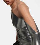 Мини-платье с панелями Mugler, Chrome Silver/Nude 01 - фото 4