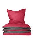 Постельное белье Schiesser set Doubleface Feinbiber 2 tlg, цвет rot-dunkelgrau - фото