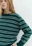 Полосатый джемпер Pull&Bear, Dark Green - фото 4