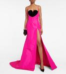 Платье с глубоким вырезом спереди LaQuan Smith, фуксия - фото 2