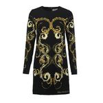 Платье мини с принтом couture VERSACE JEANS COUTURE, черный - фото