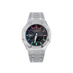 CASIO Часы Unisex Liquid Crystal/Analog Dual Display Series 48.5mm Black Watch, Rainbow Epoch Interstellar Sand Silver - фото 2