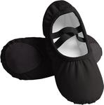 Балетки из канвы для девочек, балетки для малышей/детей/подростков/взрослых Qiyunfly, черный - фото