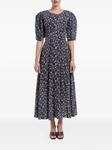 POST MERIDIEM платье миди с цветочным принтом, синий - фото 2