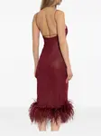 Платье миди с перьями Oséree, красный - фото 4