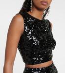 Укороченный топ с пайетками Dolce&Gabbana, черный - фото 4