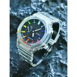 Часы Casio G-Shock Analog-Digital 2100 Series, арт. GA-2100SKE-7A, прозрачный/радужный самурай - фото 5