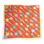 HERMES Шелковый шарф унисекс оранжевый, Orange - фото 6