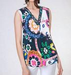 Блузка Orianna с узором сузани в мультиколоре Vilagallo - фото