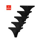 Стринги H.I.S "мужские трусы" (5 шт. в упаковке), из хлопка эластичного качества, черный - фото