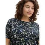 Футболка с коротким рукавом Tom Tailor Basic Alloverprint Crew Neck Plus, синий - фото 5