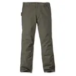 Брюки Carhartt Stretch Duck Dungaree Double Front Straight Fit, зеленый - фото 2