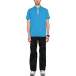 Поло с логотипом на заплатке Moncler, синий - фото 4